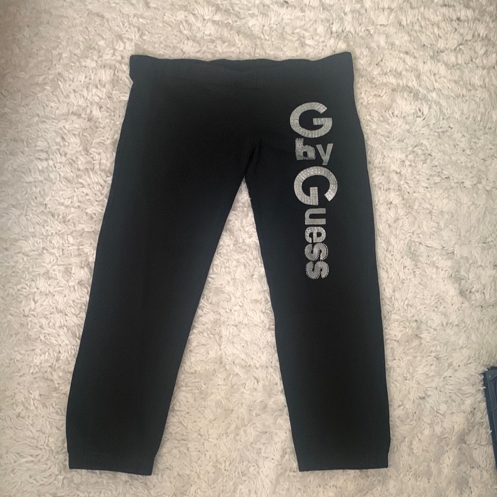 Y2K Guess Black Bling Logo Sweatpants